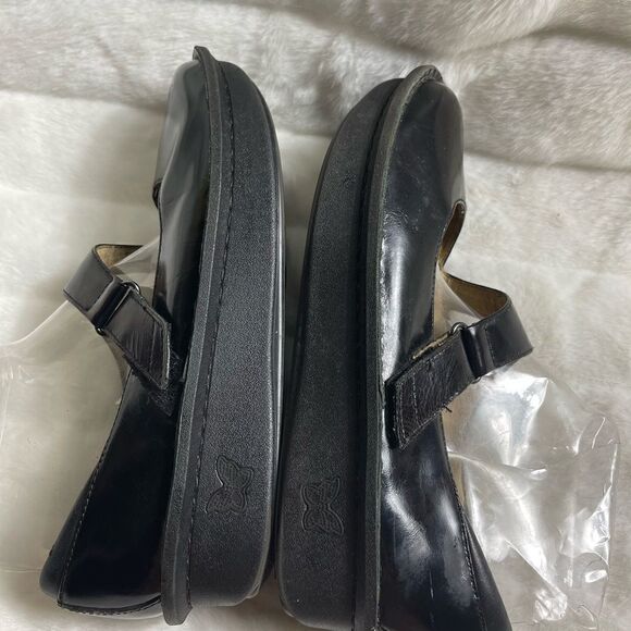 Alegria Day 011 black patent leather Mary Jane shoes with Velcro strap S… - Picture 6 of 13